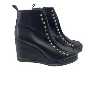 Miista Black Wedge Ankle Boots